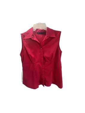 Tip Top Sleeveless Button Down Shirt Size L